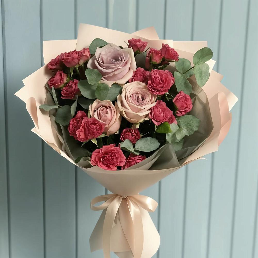 Букет цветов из: Гвоздики и Розы в Махнёво Свердловской области