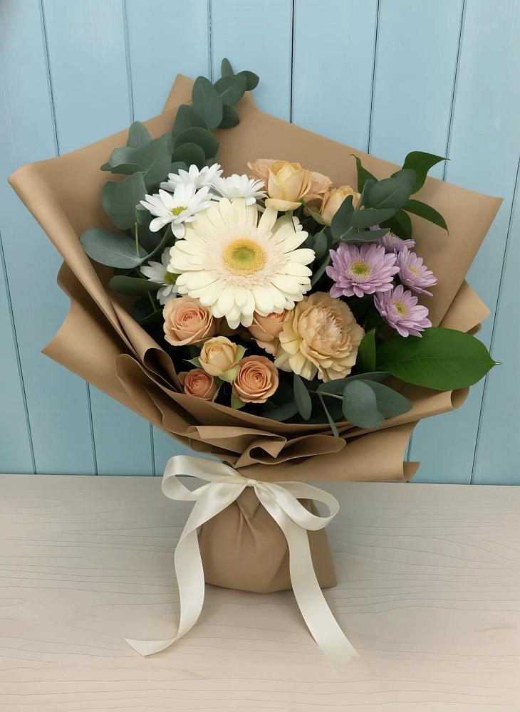 Букет цветов из: Герберы и Хризантемы в Махнёво Свердловской области