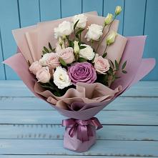 Букет цветов из:  Розы и Лизиантусы #REPLACE_PRED# Махнёво Свердловской области