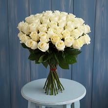 Букет 51 Белая роза Эдлесс Лав в Махнёво Свердловской области
