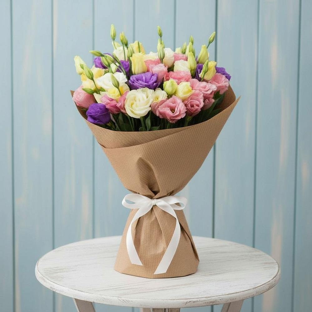 Букет цветов из: Лизиантусы в Махнёво Свердловской области