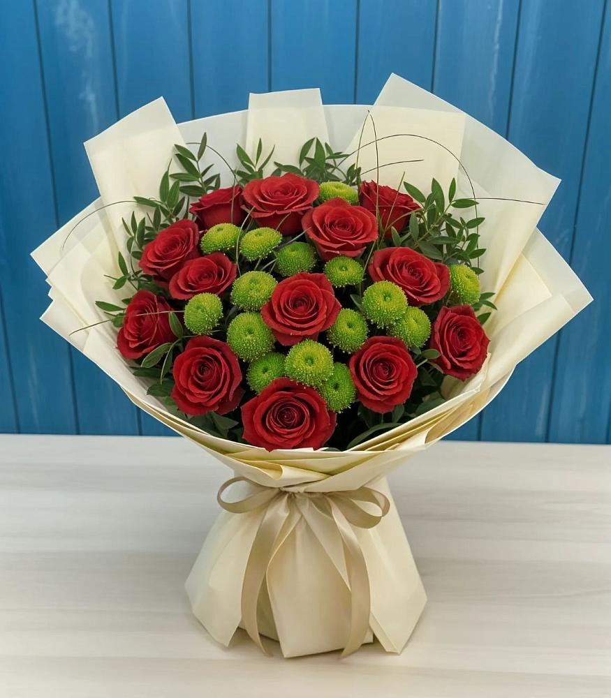 Букет цветов из: Розы и Хризантемы в Махнёво Свердловской области